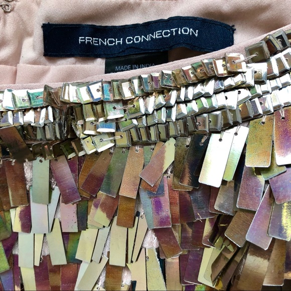 French Connection Gold Shimmer Fringe Skirt NWOT - Picture 8 of 8